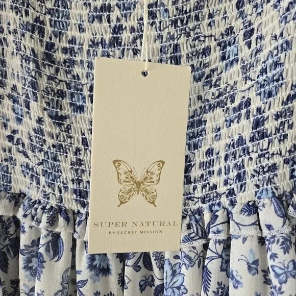 Super‎ Natural by Secret Mission Floral Georgette Mini Dress Size S Cottagecore - Picture 6 of 10